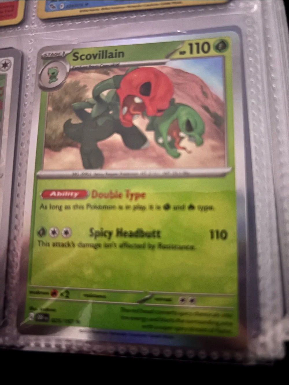 Pokemon Scovillain Trading Card - Green, Red, Black